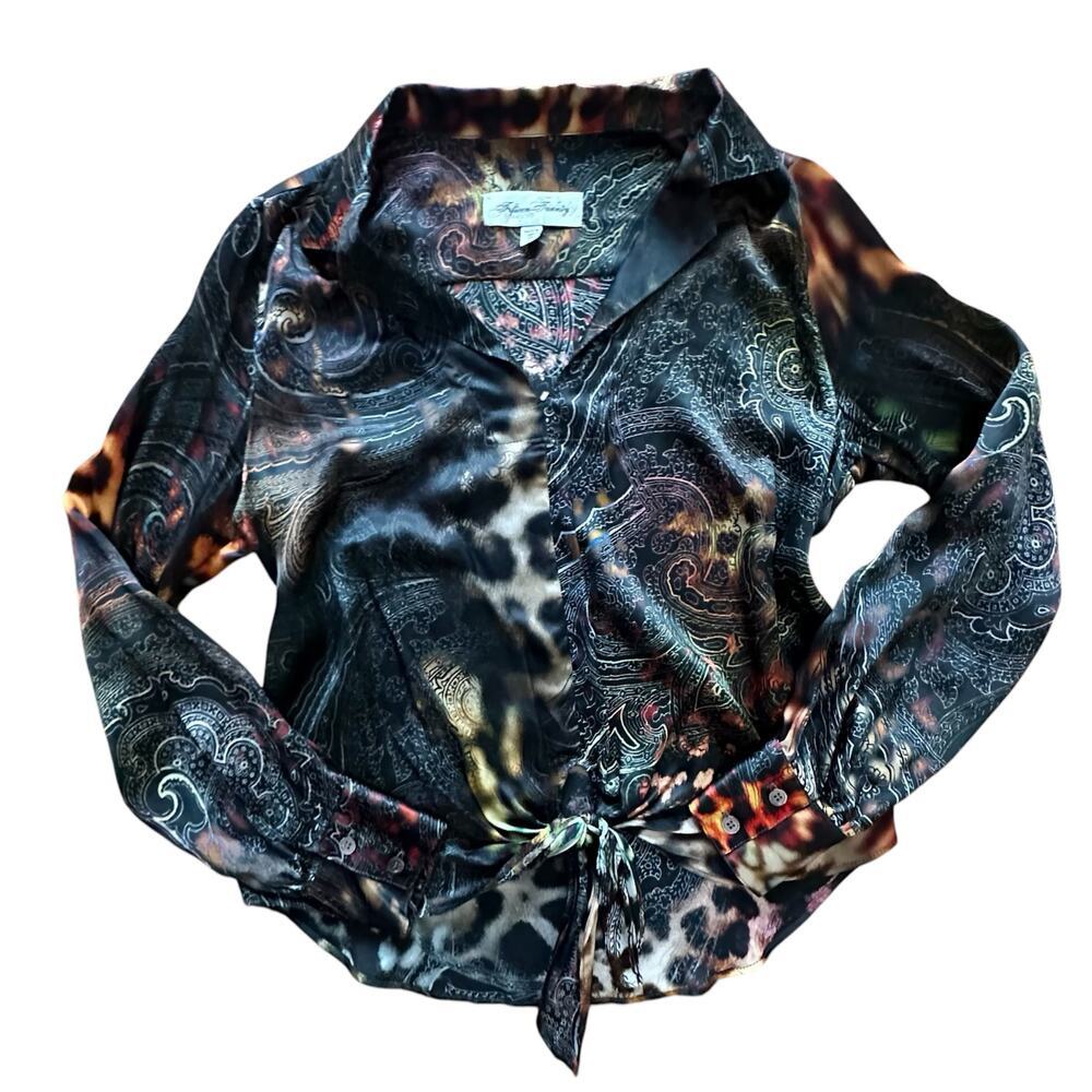 FIFTEEN TWENTY x Women's Long Sleeve Animal Print Blouse Size M